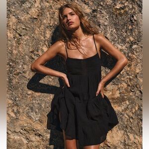 Zara lace insert tiered short dress